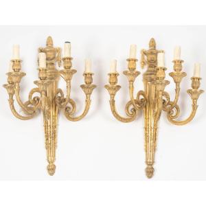 Pair Of 5-arm Wall Lights