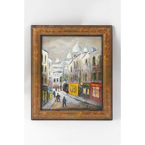 Montmartre, Oil On Panel, Signed By Bruno Emile Laurent