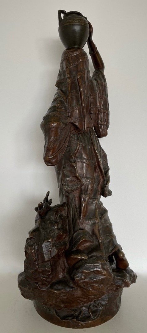 The Water Carrier, Orientalist Bronze-photo-2