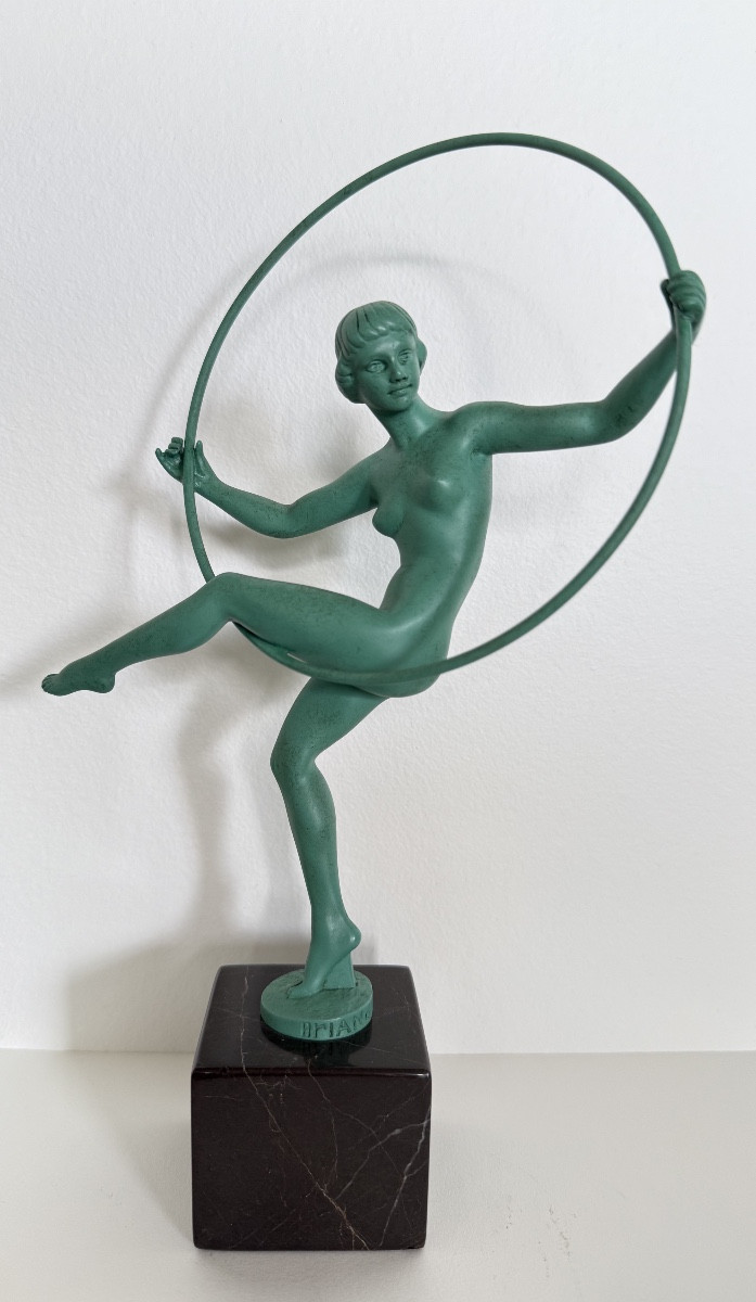 Danseuse au cerceau , Régule signé Briand-photo-8