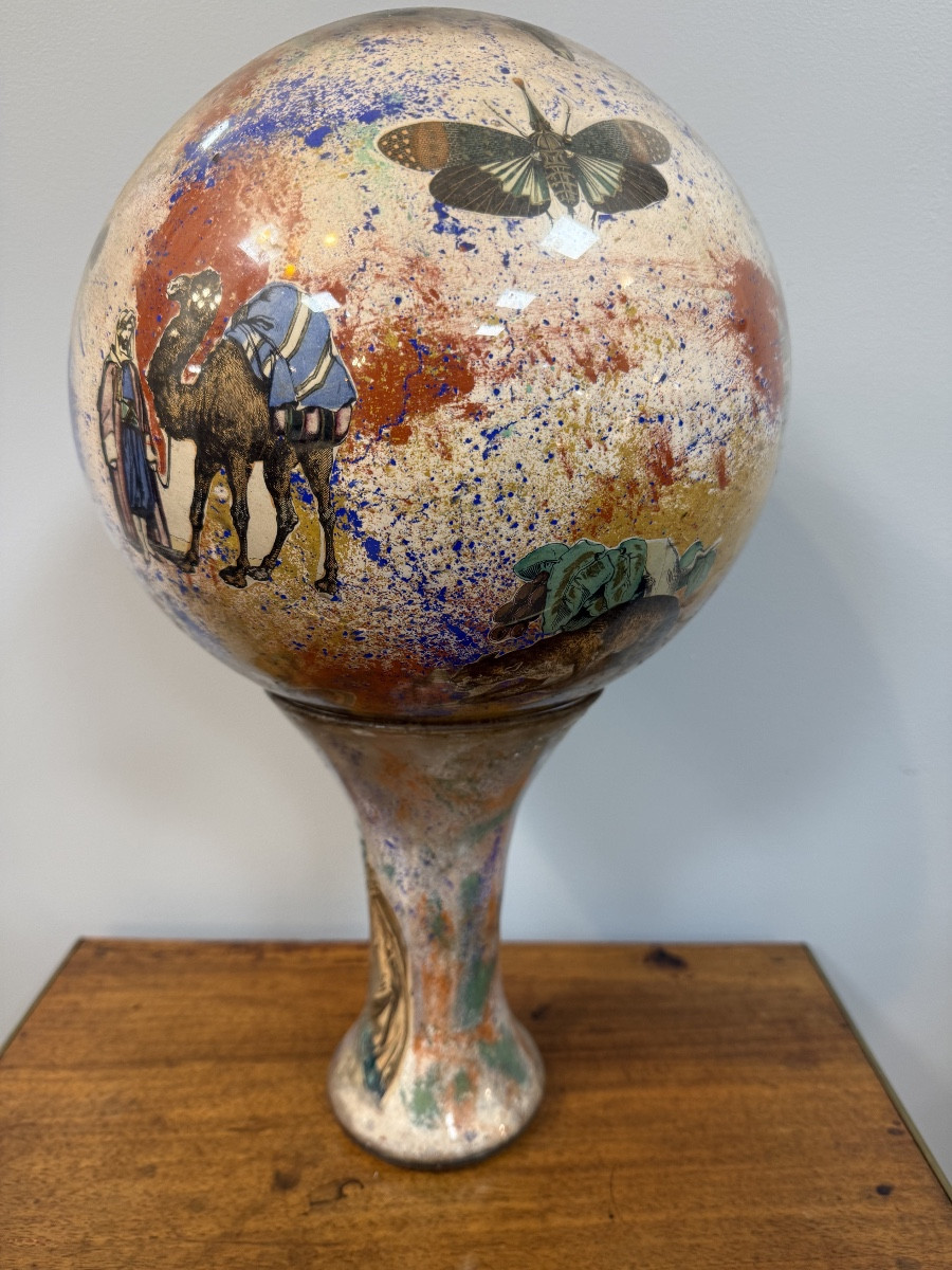 importante boule à perruque en verre soufflé-photo-2