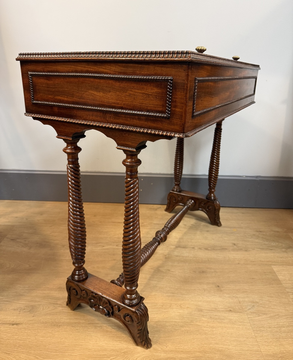 Vitrine plate en acajou-photo-3