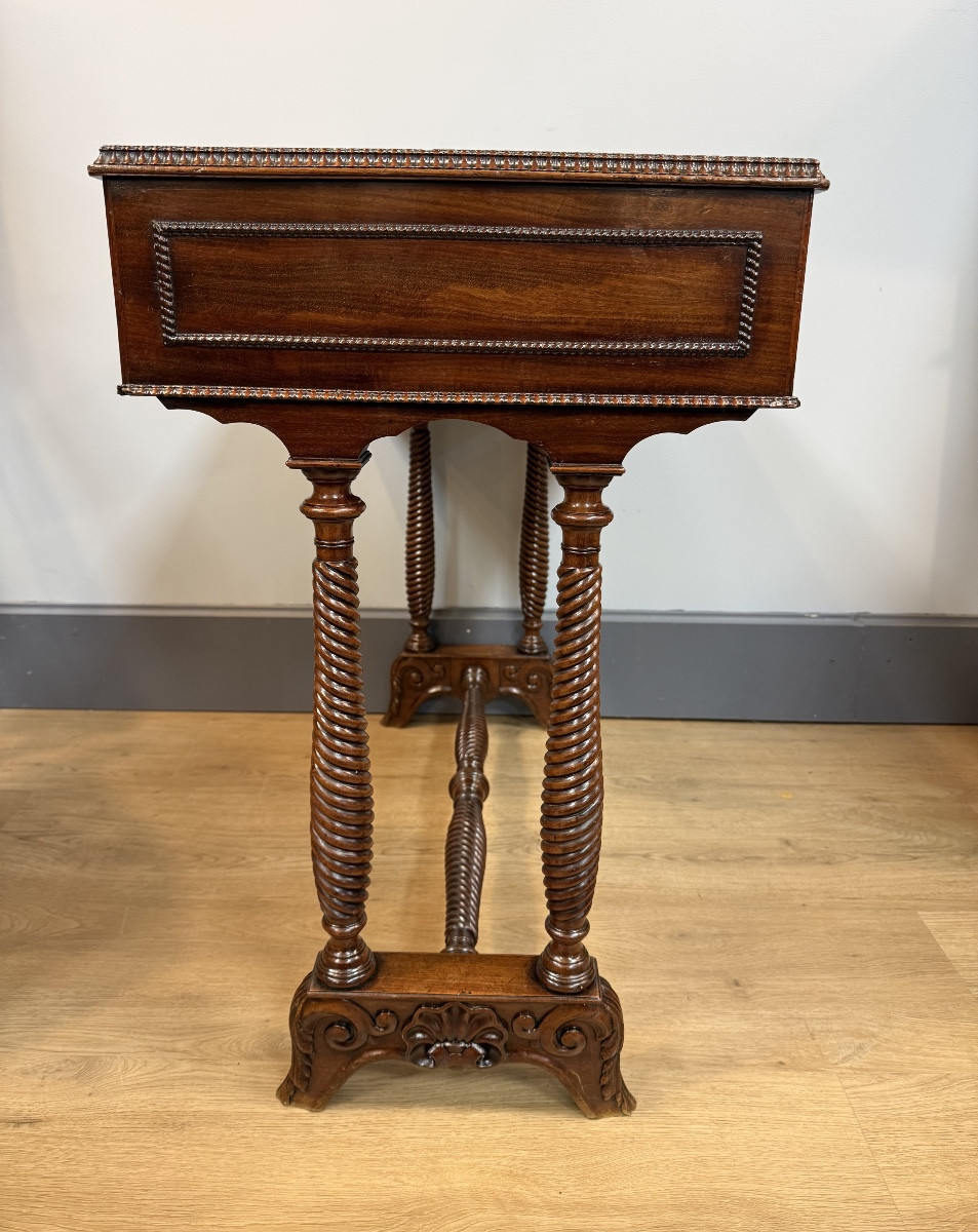 Vitrine plate en acajou-photo-4