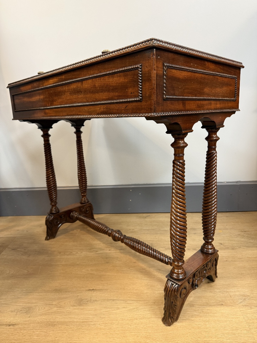 Vitrine plate en acajou-photo-3