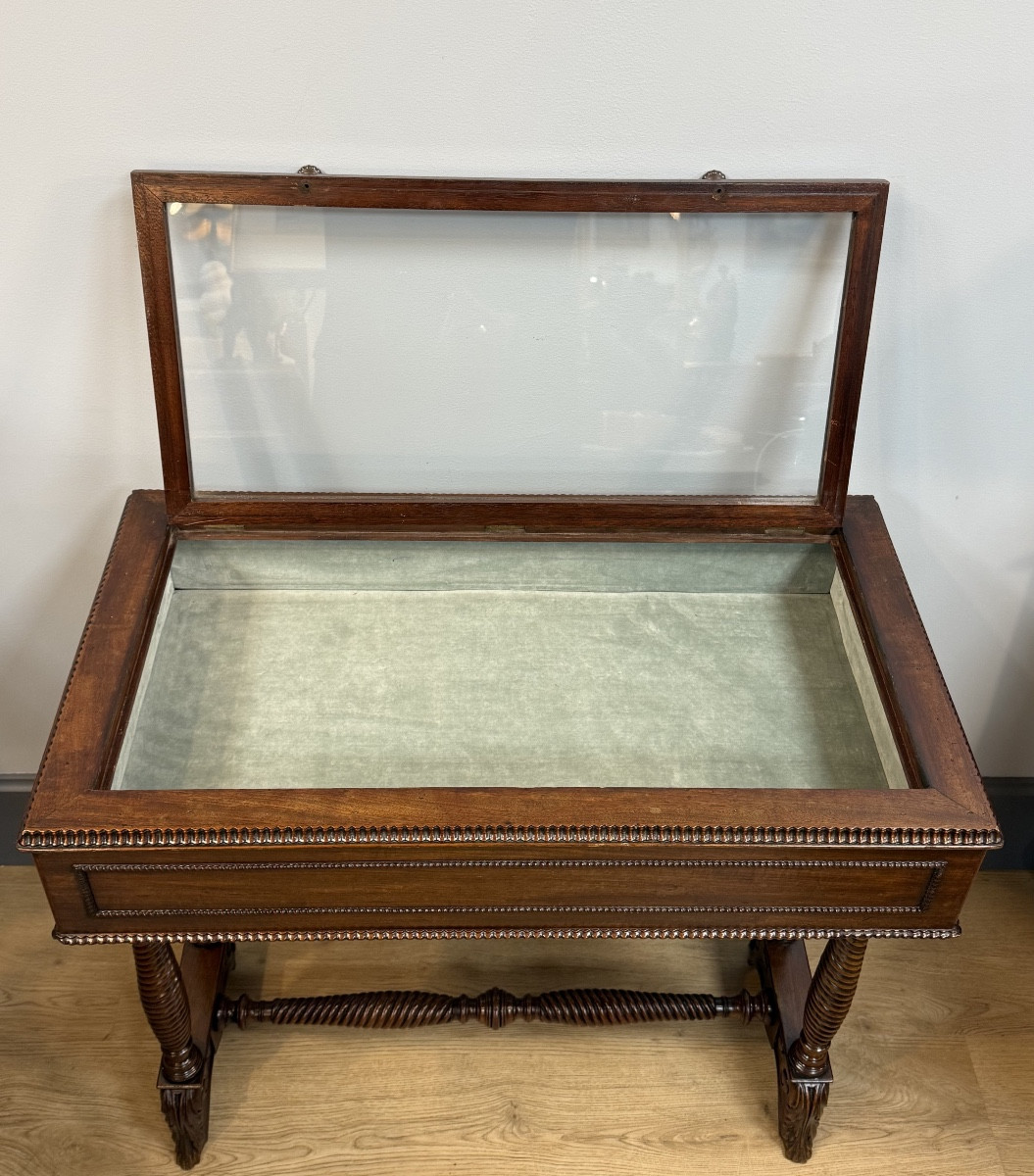 Vitrine plate en acajou-photo-5