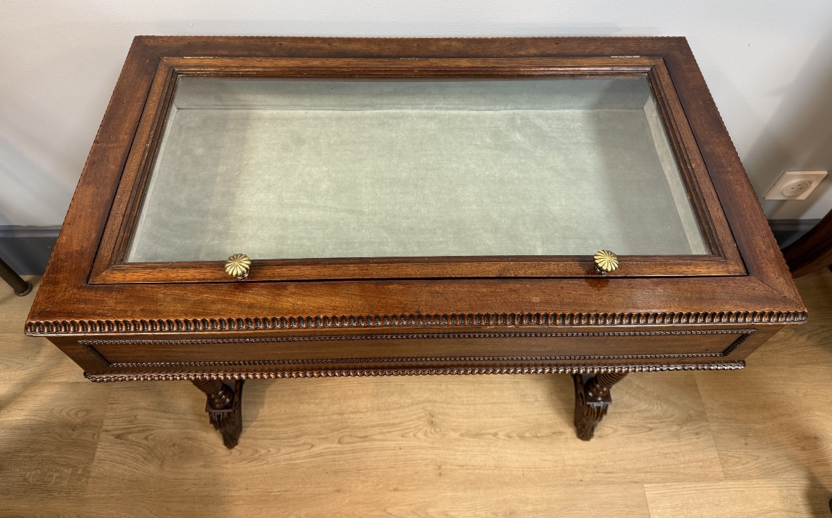 Vitrine plate en acajou-photo-6