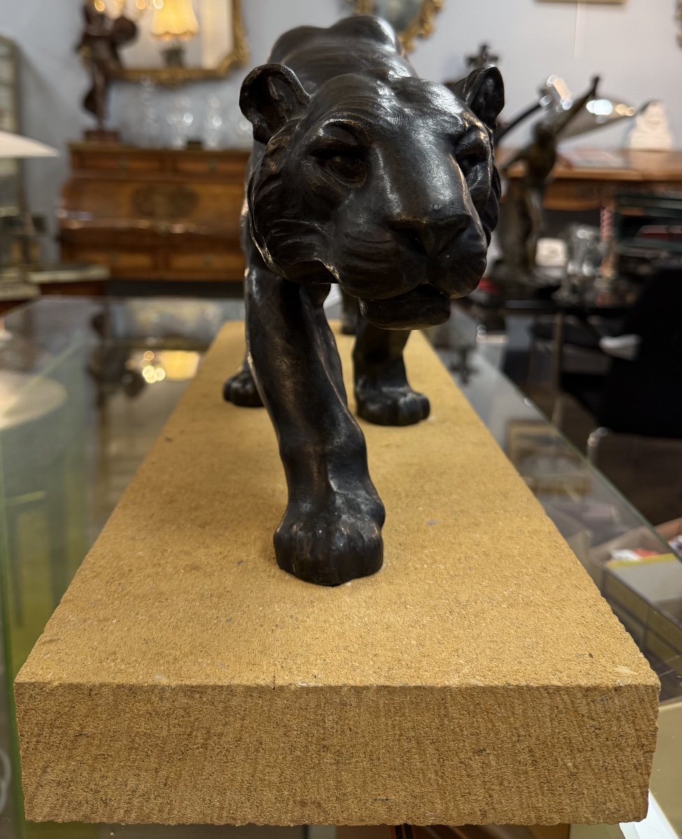 Marching Panther, Bronze Sculpture-photo-3