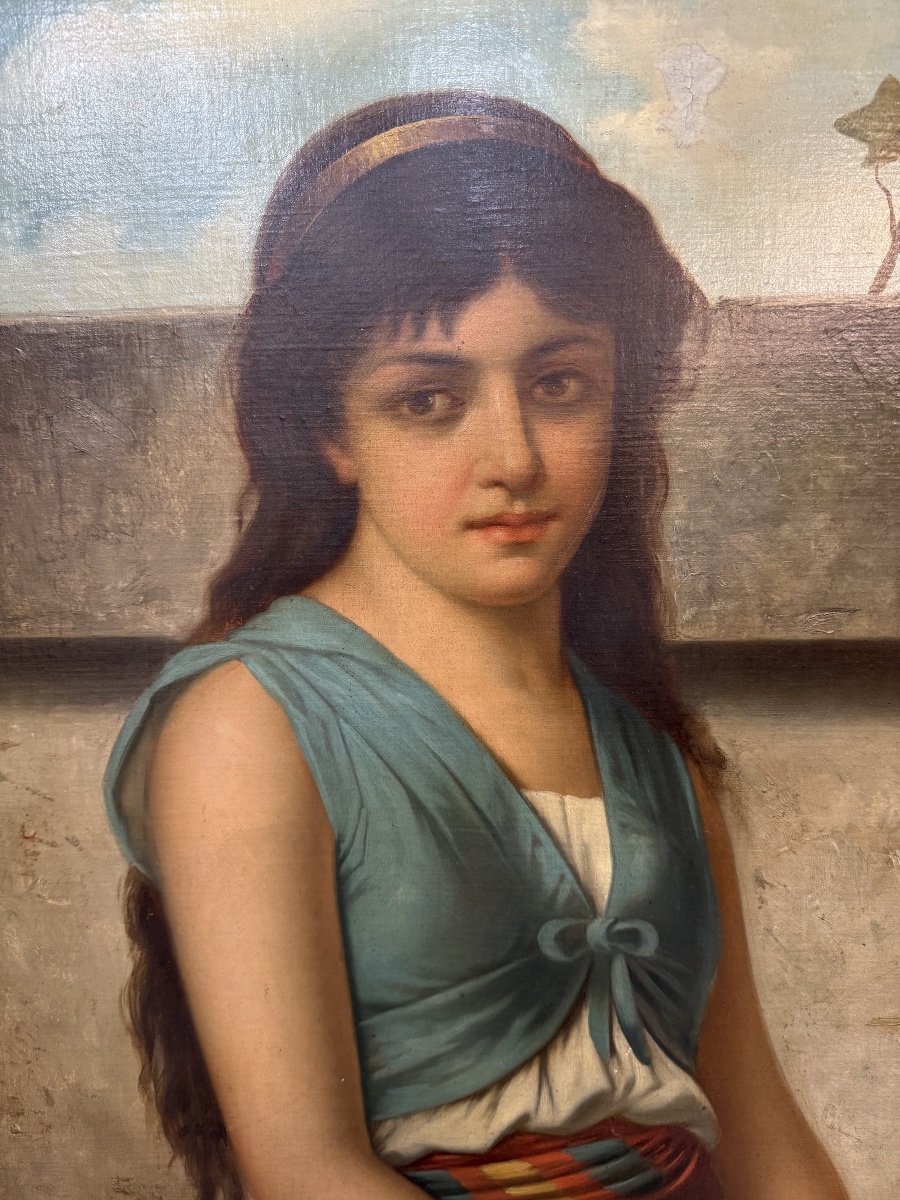 Portrait Of A Woman, Oil On Canvas-photo-2