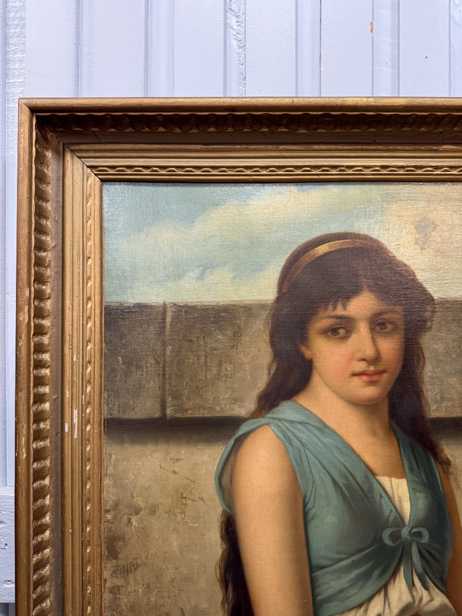 Portrait Of A Woman, Oil On Canvas-photo-1