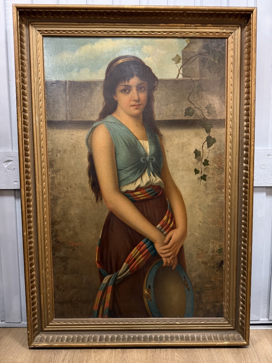 Portrait Of A Woman, Oil On Canvas-photo-2