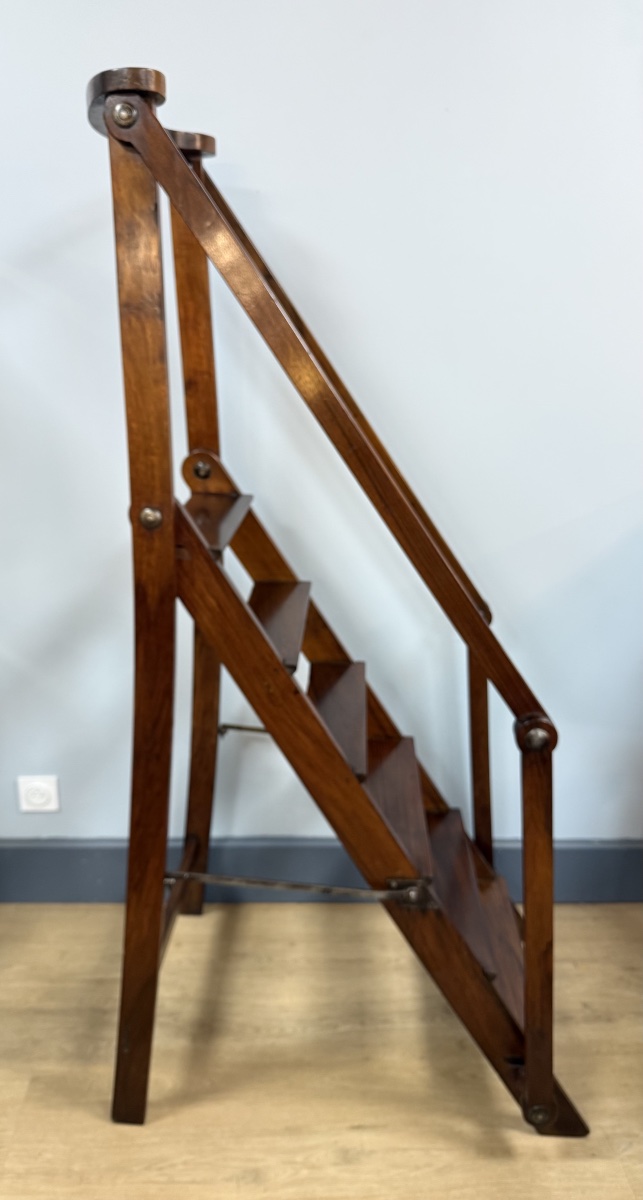 Walnut Bookcase Step Stool-photo-2