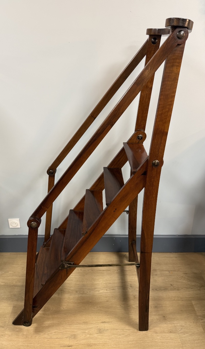 Walnut Bookcase Step Stool-photo-1
