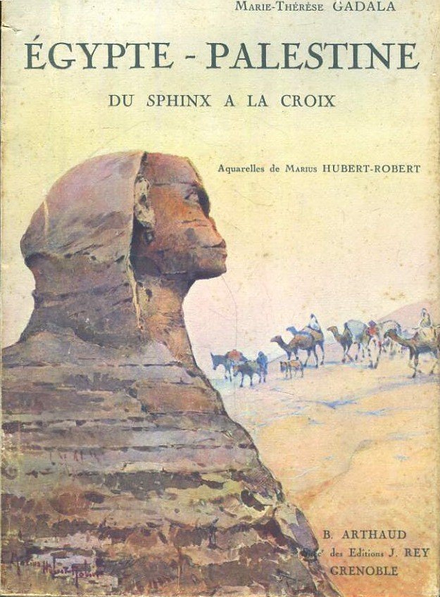 Marius Hubert-robert (1885-1966), The Sphinx Of Giza, Watercolor-photo-3