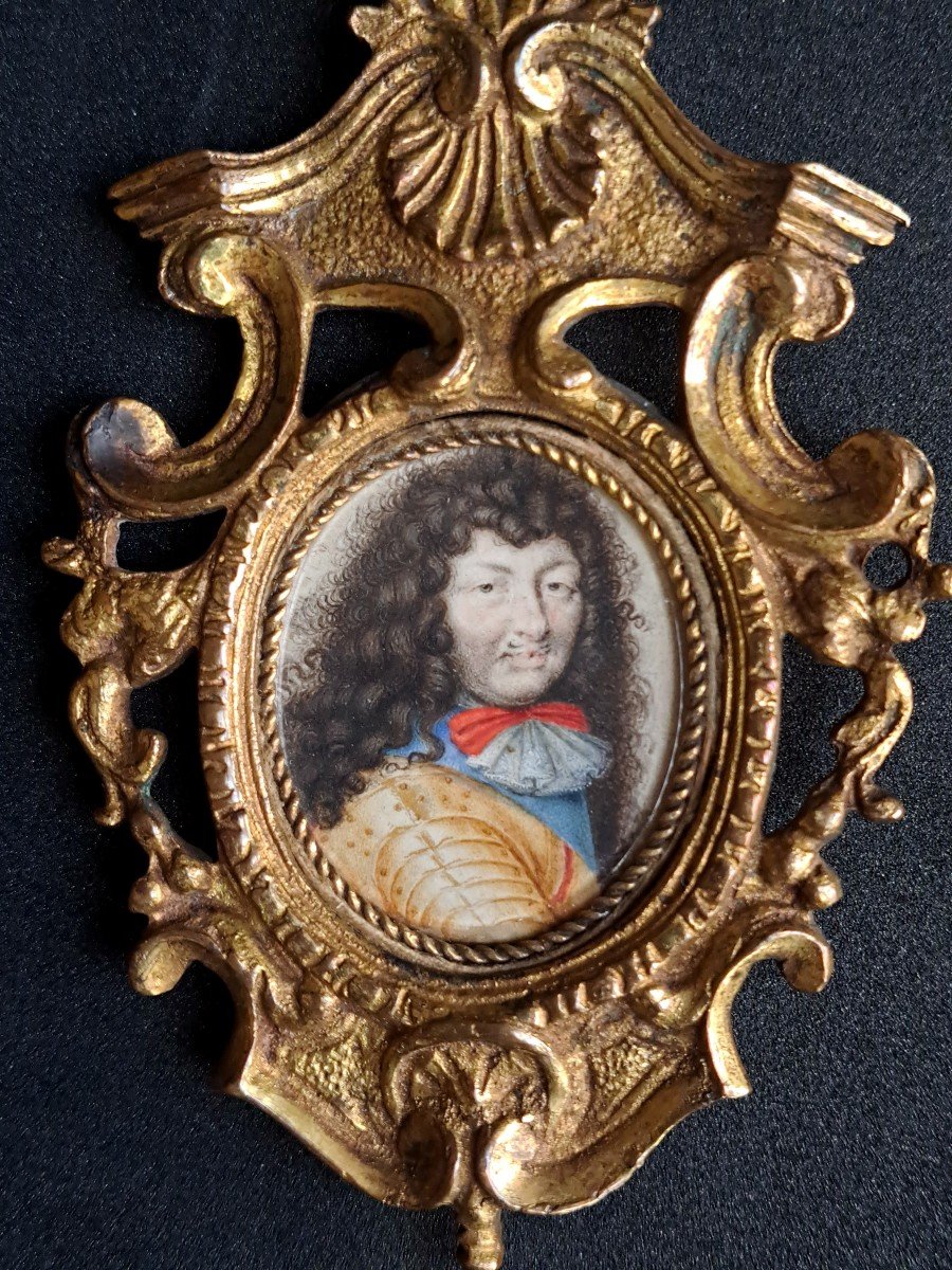 Pierre Mignard (1612-1695) Entourage, Portrait Of Louis XIV, Miniature-photo-2