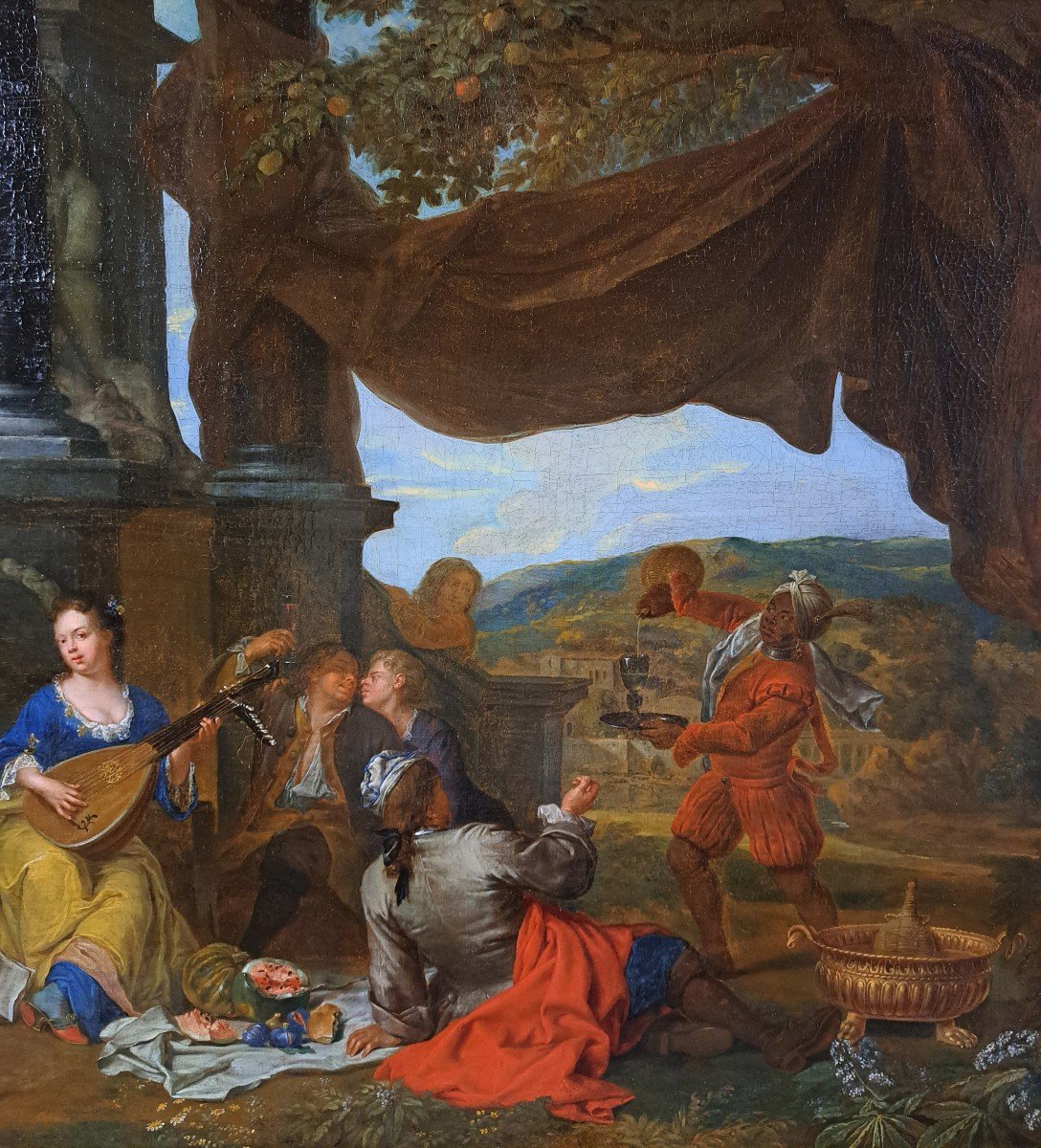 Balthasar Van Den Bossche (1681-1715), Scène Galante Aux Musiciens-photo-3