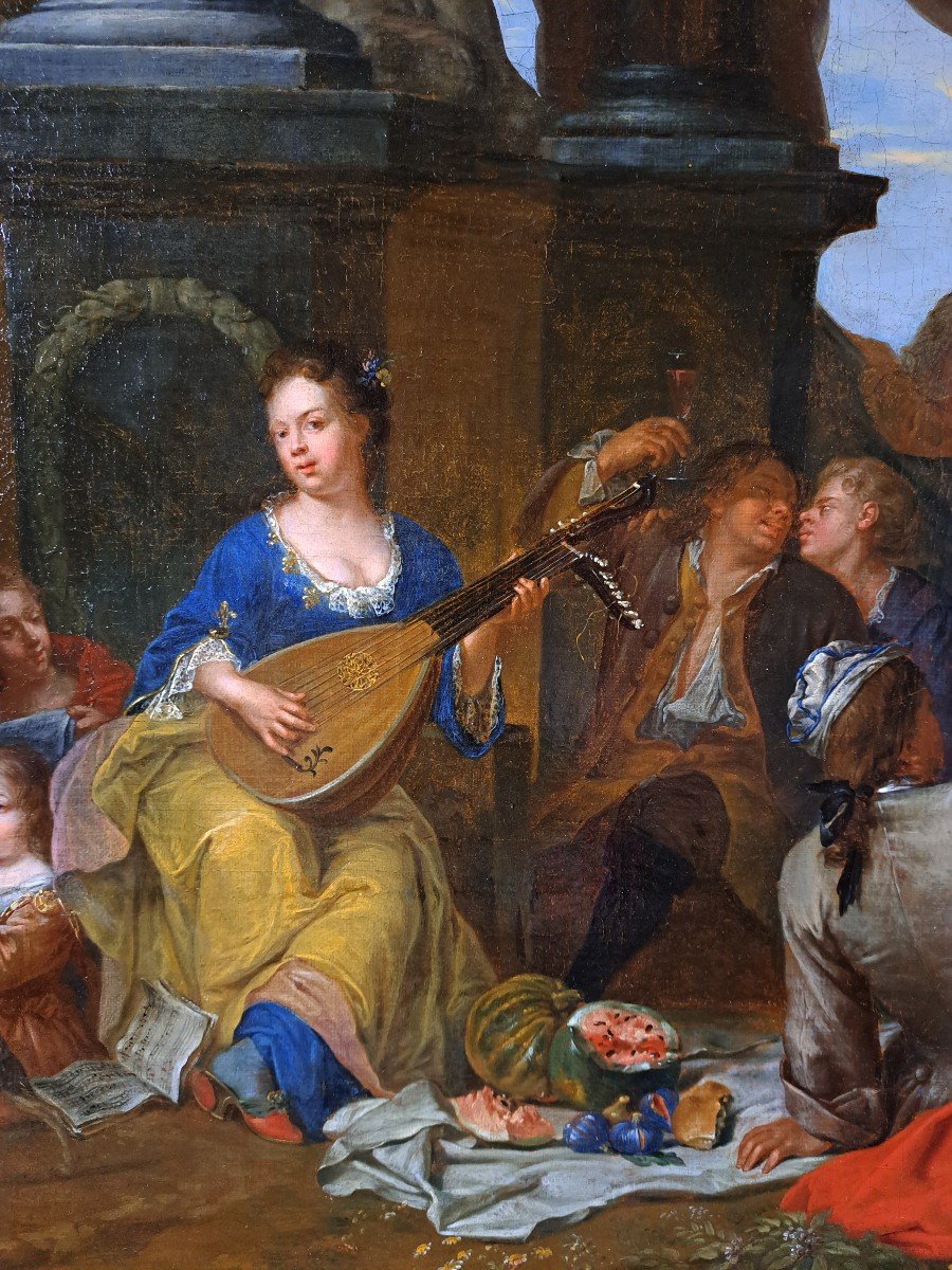 Balthasar Van Den Bossche (1681-1715), Scène Galante Aux Musiciens-photo-1