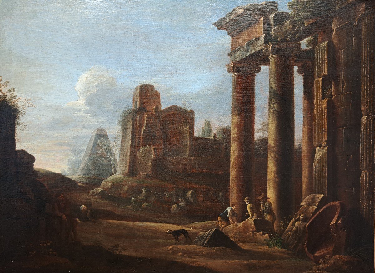 Barthomeus Breenbergh (1599-1657), Entourage De - Paysage Aux Ruines-photo-2