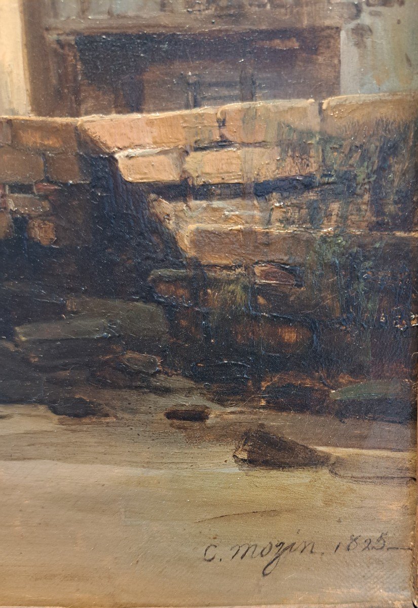 Charles Mozin (1806-1862), Marée Basse à Trouville, Huile Sur Toile-photo-4