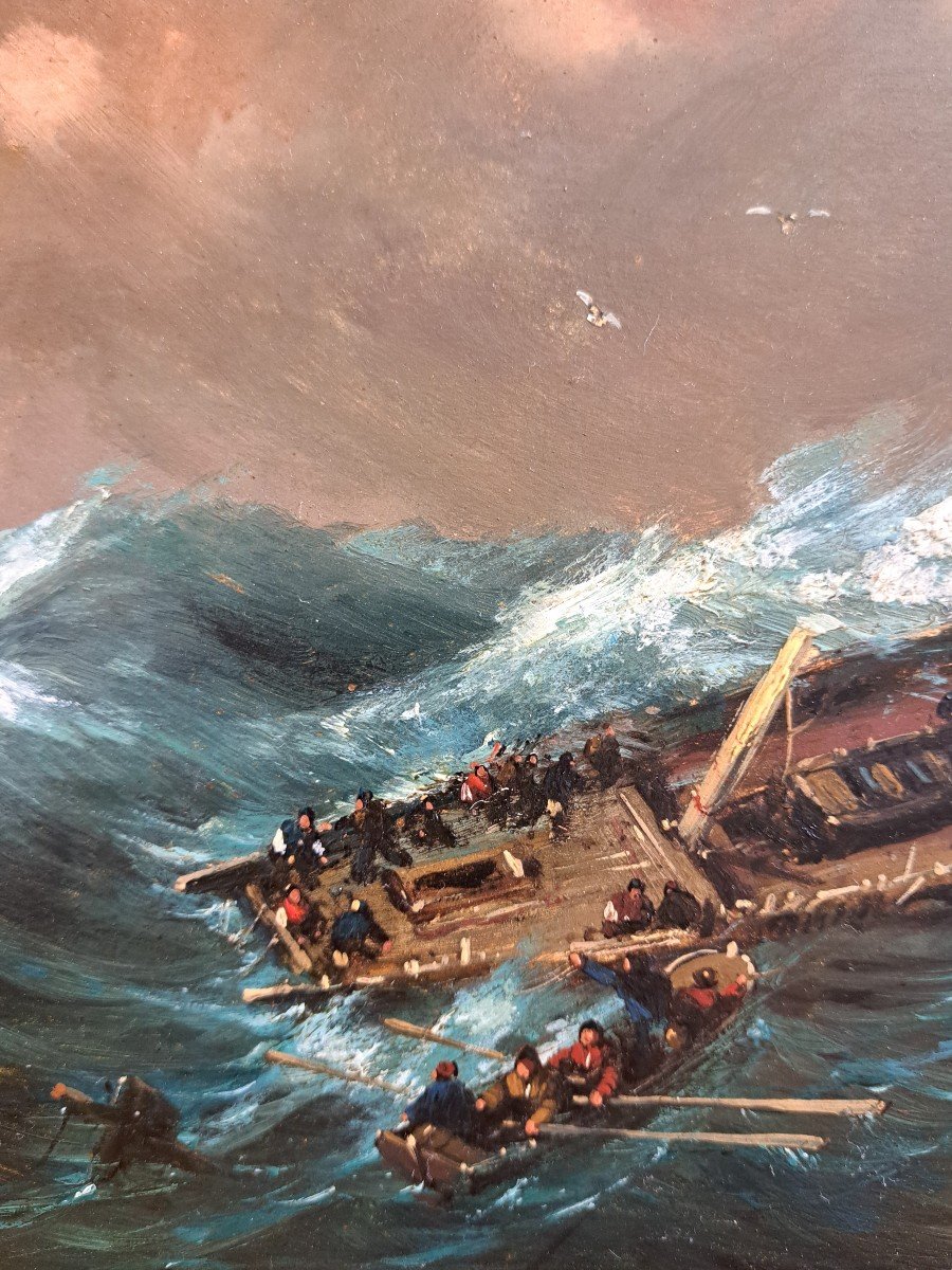 Charles Euphrasie Kuwasseg (1833-1904), La Tempête, Huile Sur Panneau-photo-2