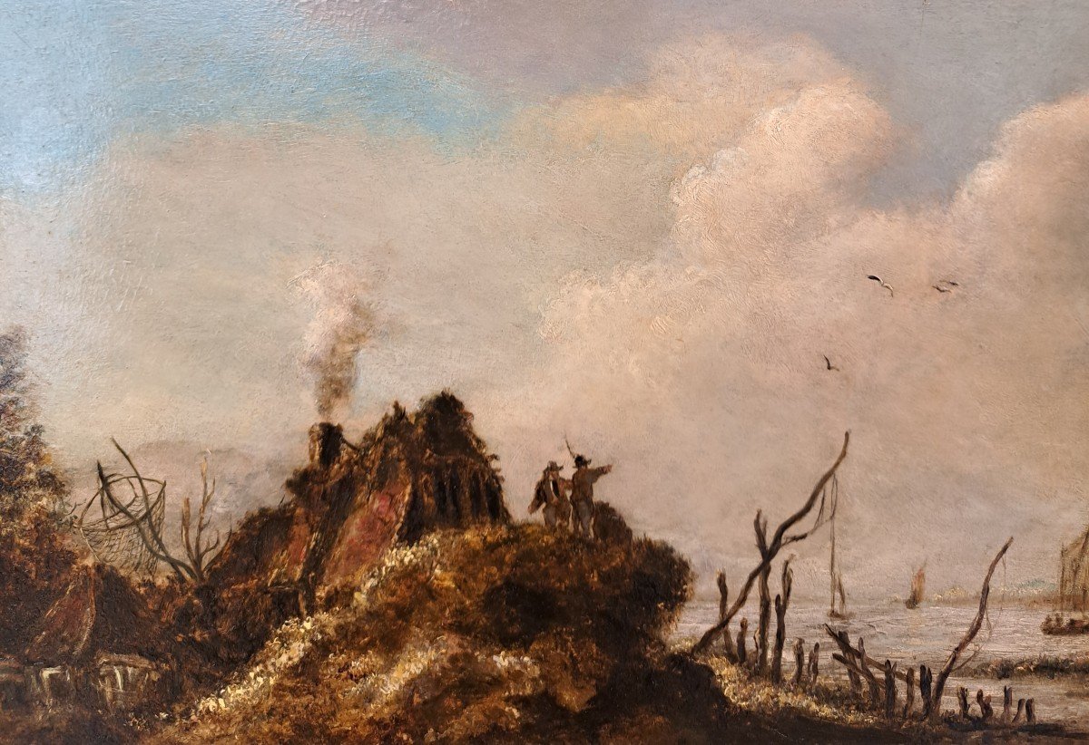 Follower Of Jan Van Goyen (1596-1656), Landscape With A Bird Trap-photo-2