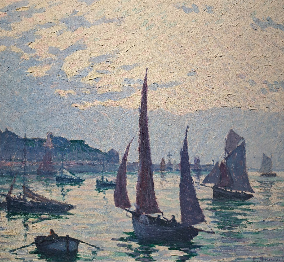 Paul Blanvillain (1891-1965), The Port Of Barfleur, Oil On Canvas-photo-4