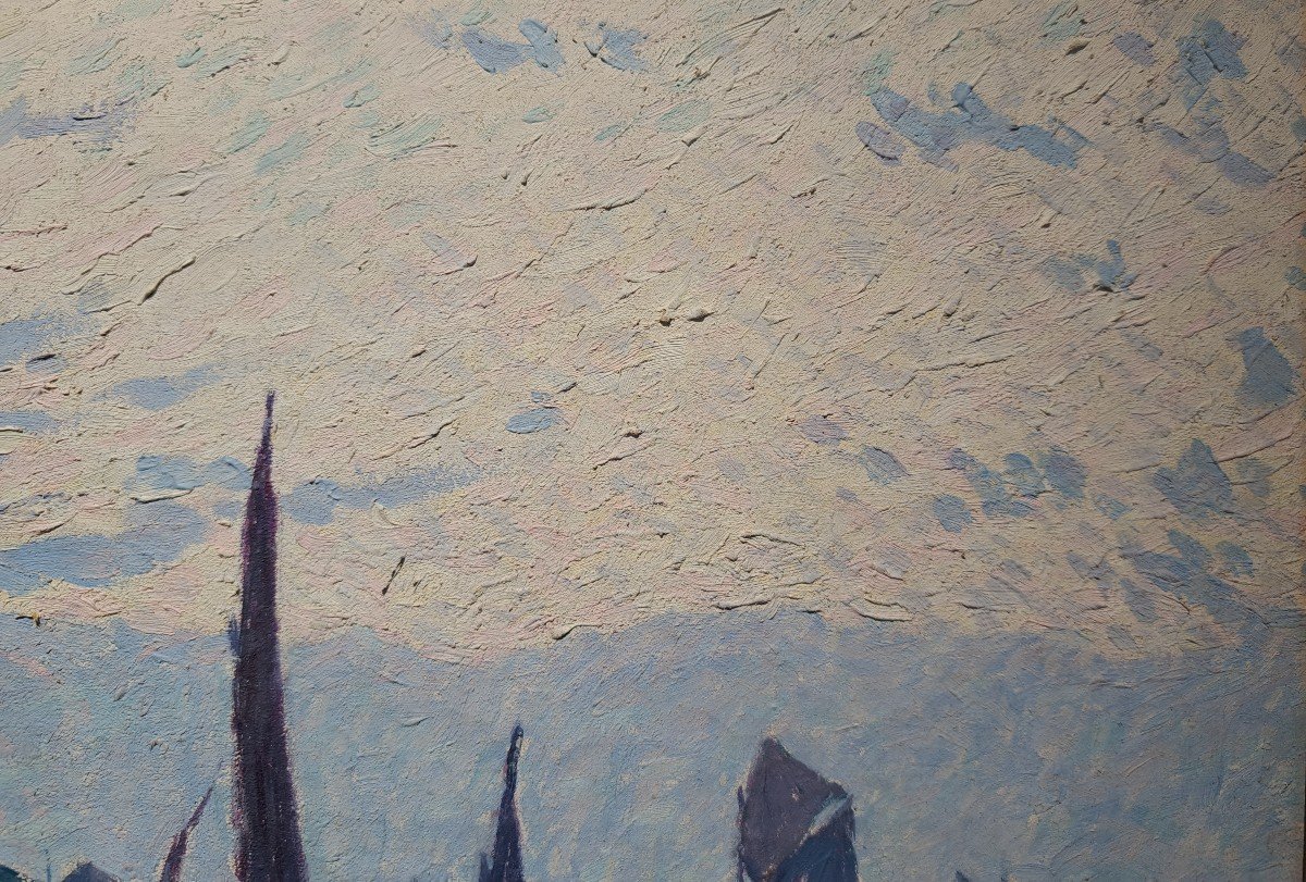 Paul Blanvillain (1891-1965), The Port Of Barfleur, Oil On Canvas-photo-3