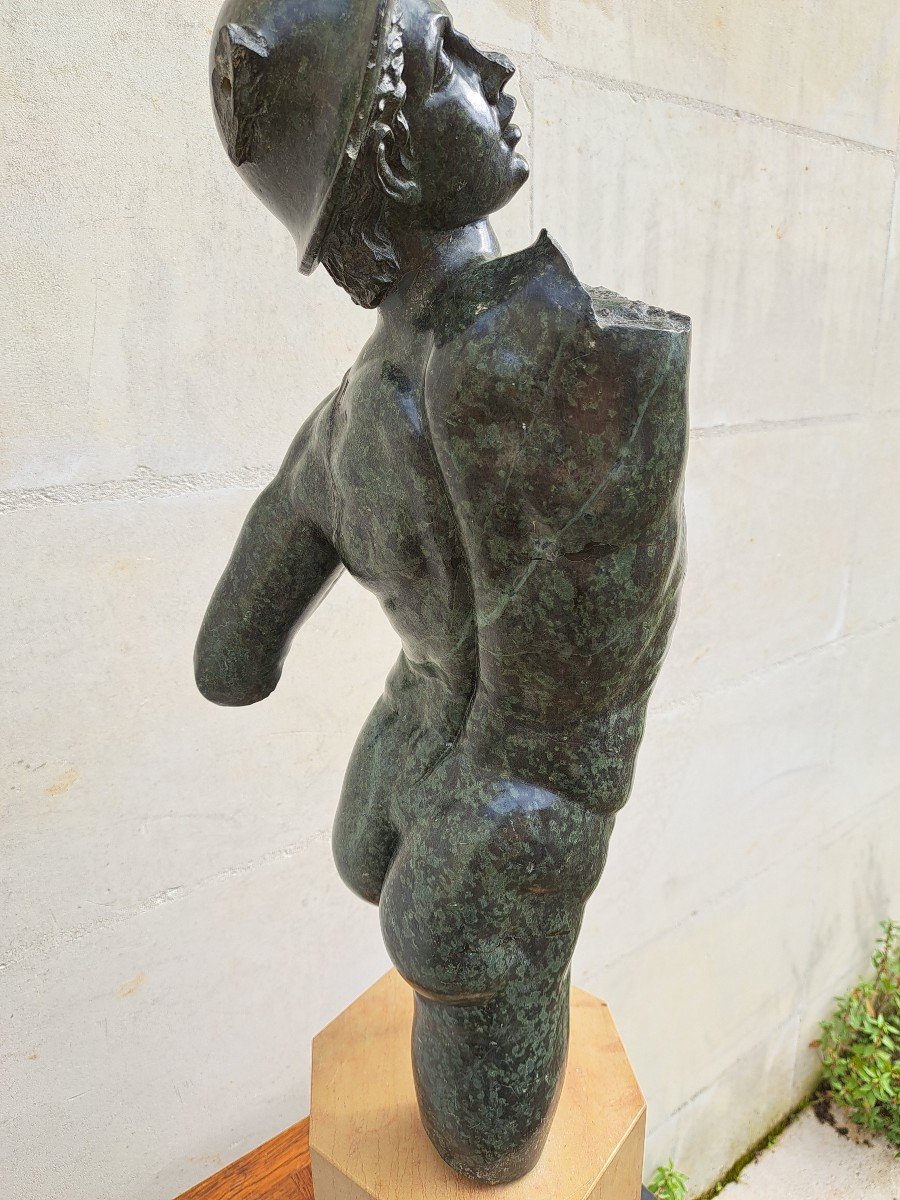 Jean De Bologne (1529-1608) d'Après, Mercure En Marbre Serpentine, Grand Tour XIXeme Siècle-photo-6
