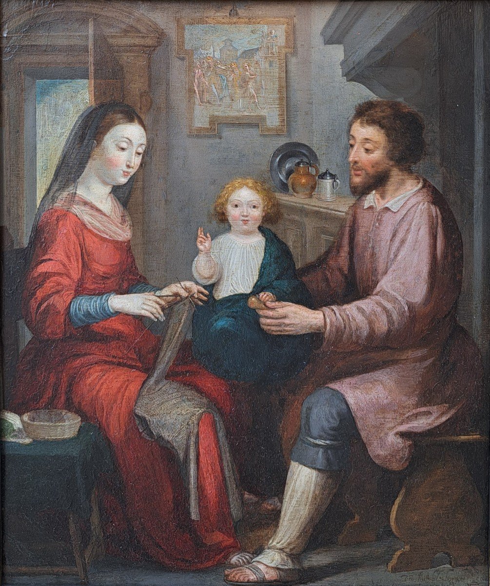 Entourage De Guy François (1580-1650), La Sainte Famille, Cuivre