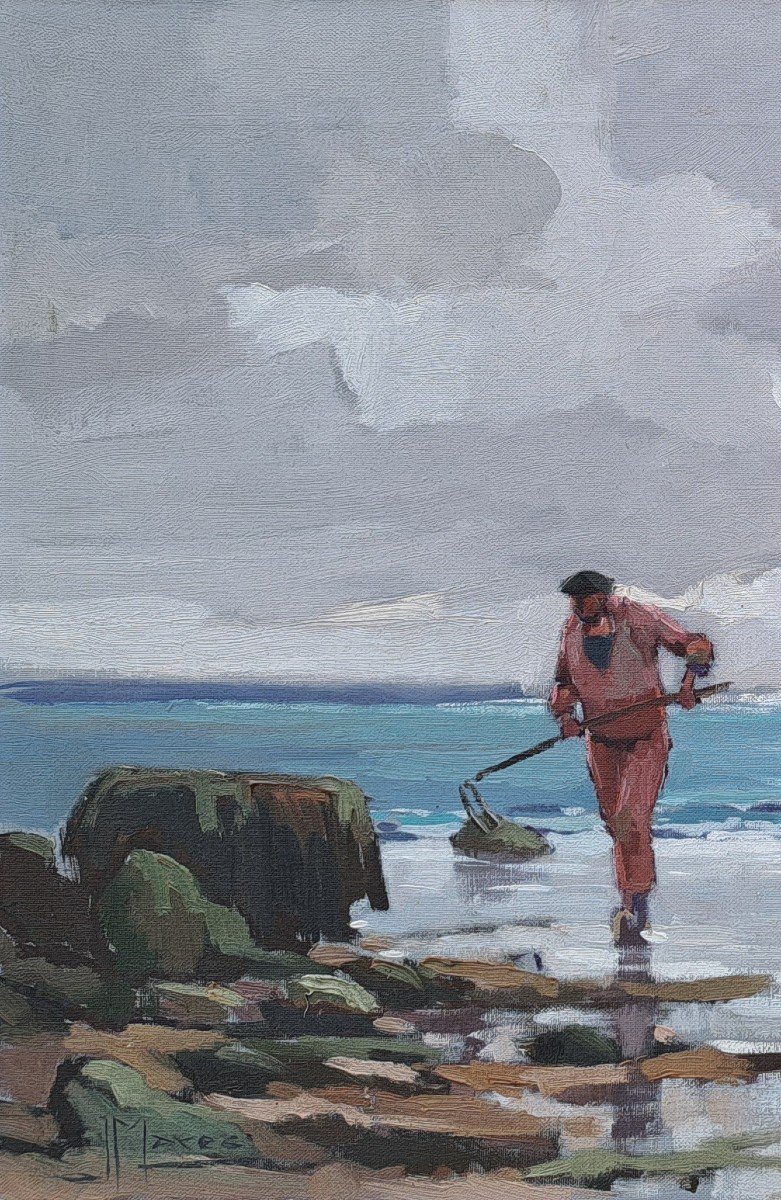 Jean Marec (1901-1972), The Seaweed Collectors, Bay Of Saint-malo-photo-4