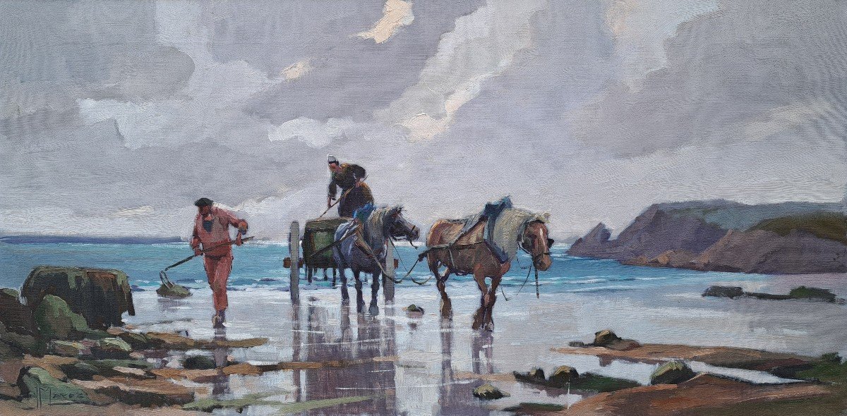 Jean Marec (1901-1972), The Seaweed Collectors, Bay Of Saint-malo
