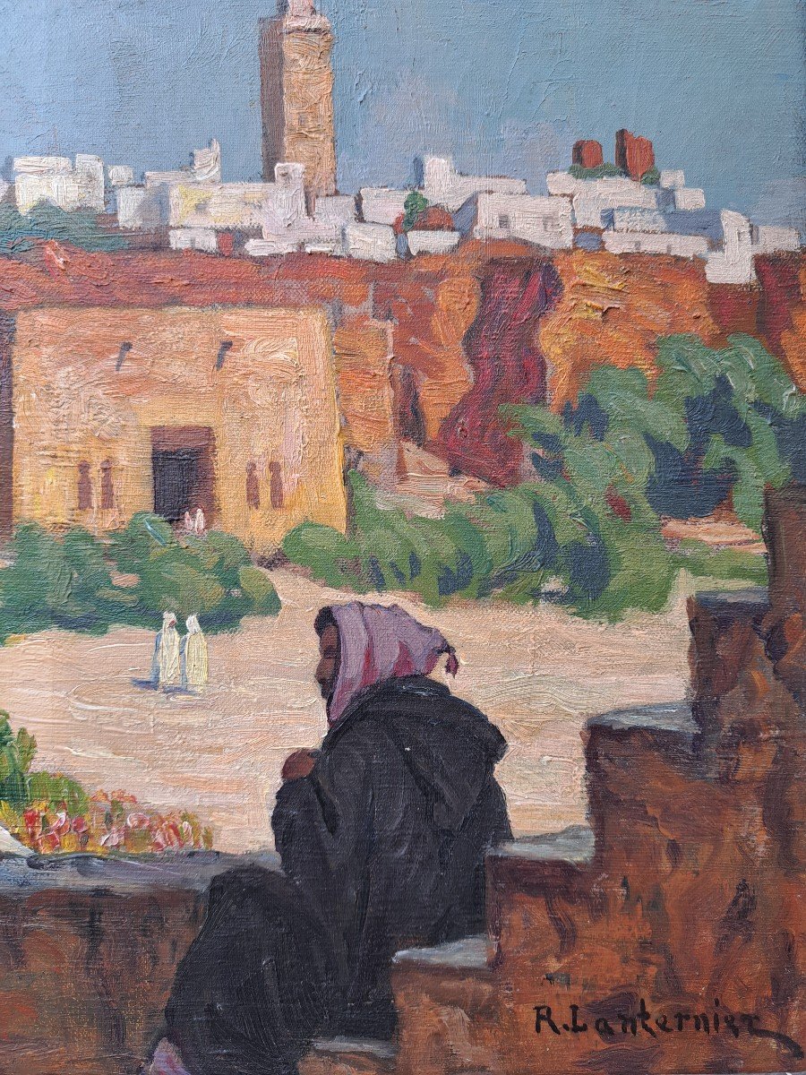 Raoul Léon Lanternier (1870-?), View Of The City Of Rabat - Oudayas Garden-photo-4