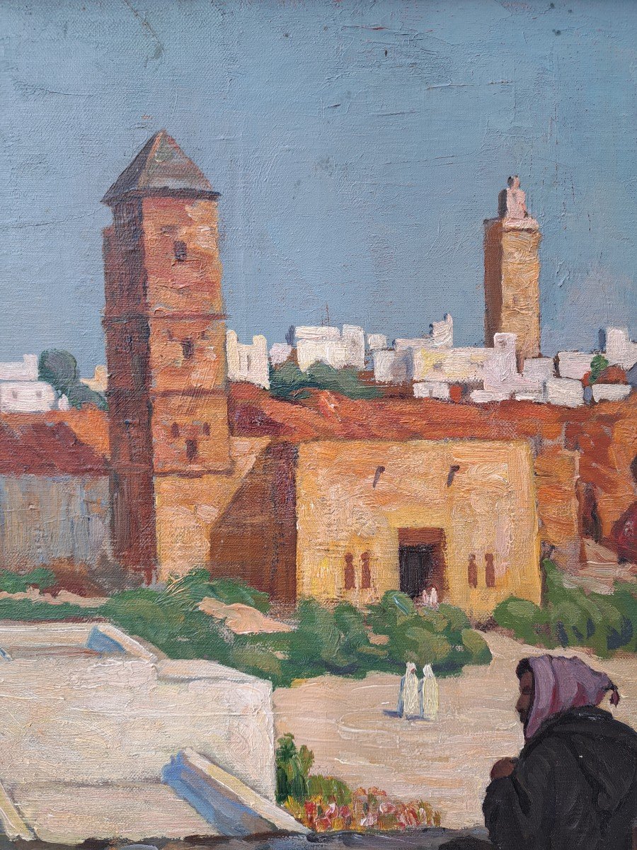 Raoul Léon Lanternier (1870-?), View Of The City Of Rabat - Oudayas Garden-photo-1