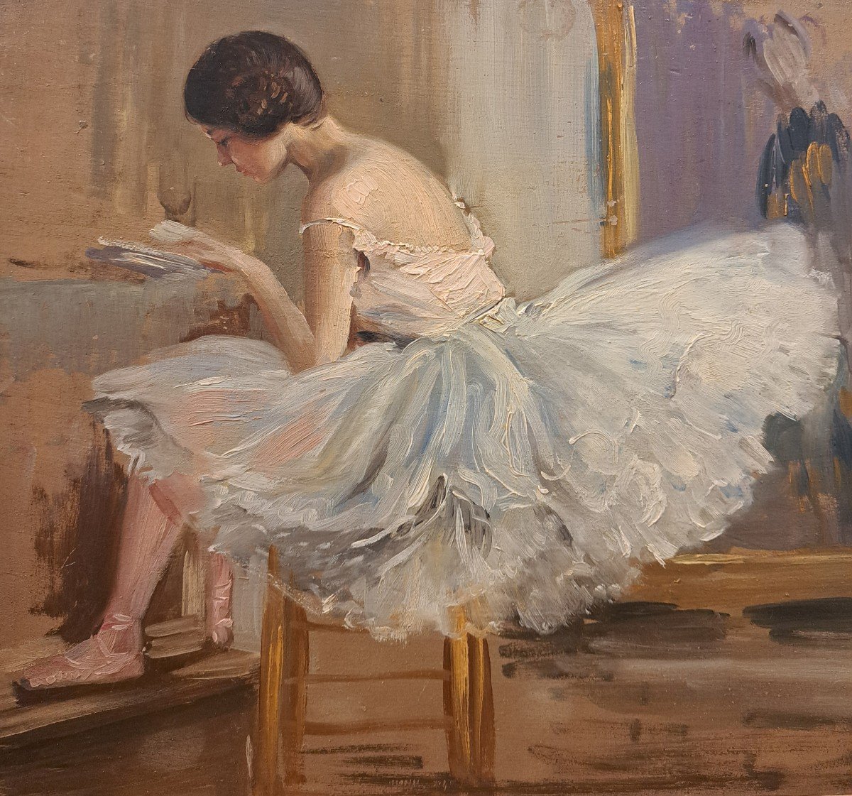 François-marius Borrel (1866, Paris – 1937), la danseuse dans un intérieur-photo-4