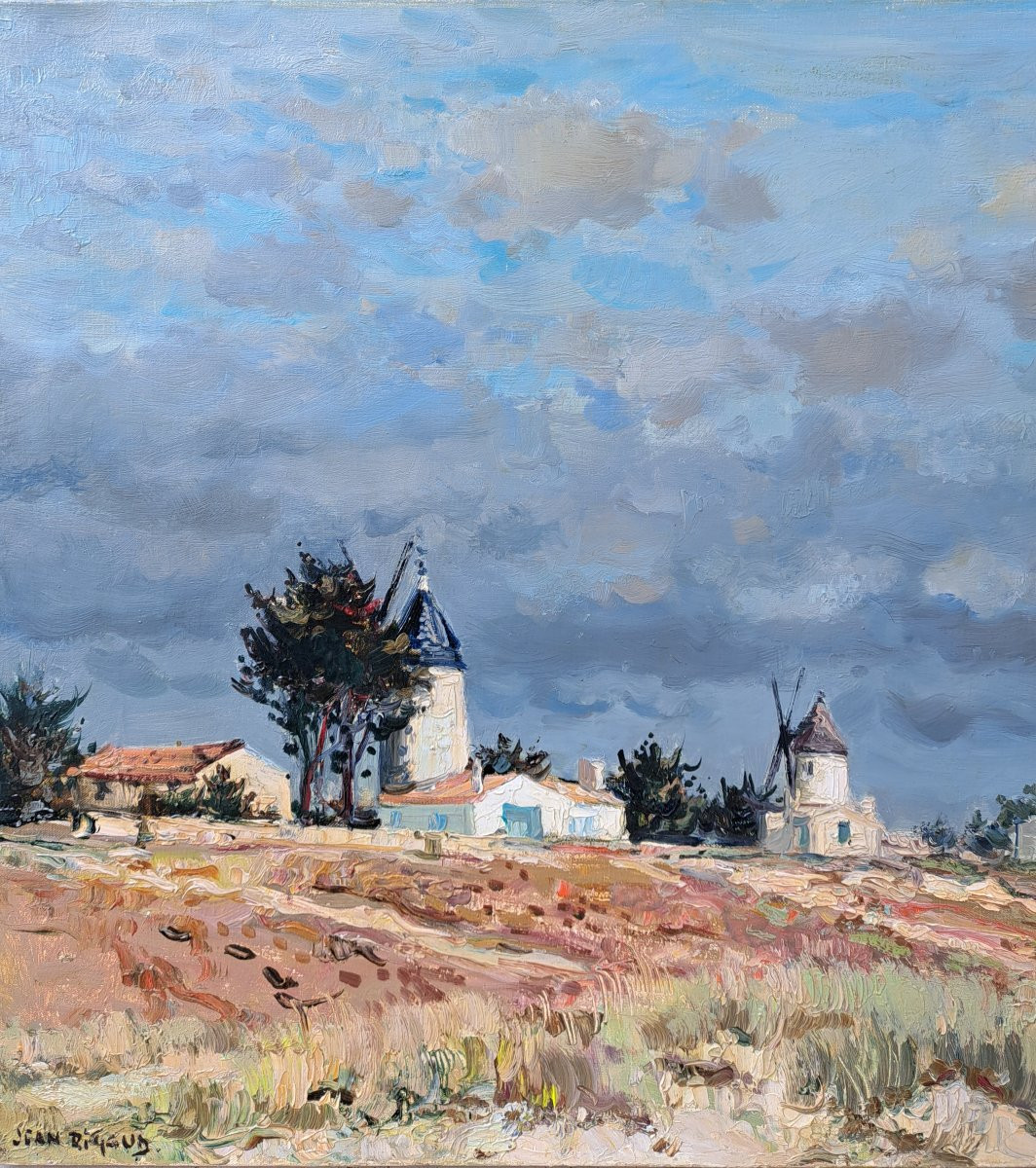 Jean Rigaud (1912-1999) - Noirmoutier Moulin à La Guèrinière-photo-3