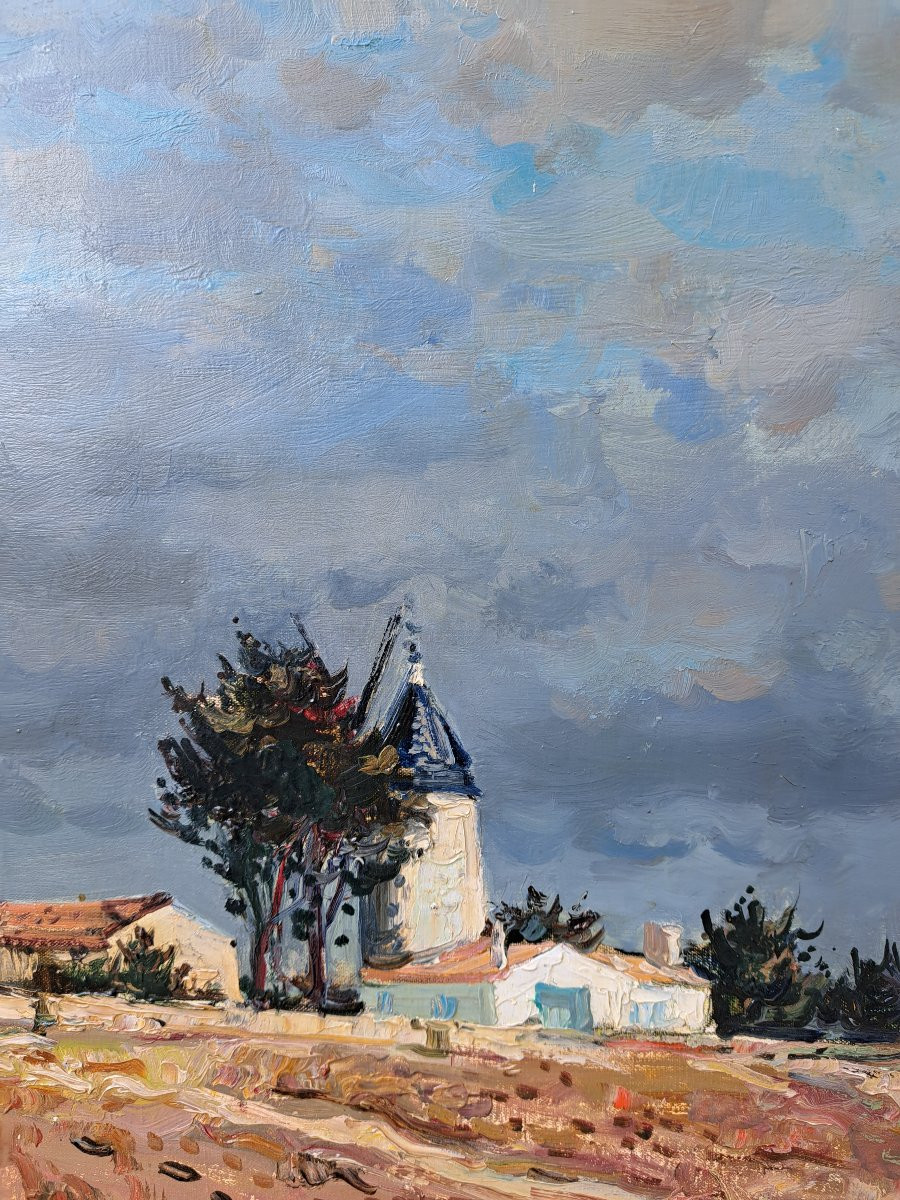 Jean Rigaud (1912-1999) - Noirmoutier Moulin à La Guèrinière-photo-4