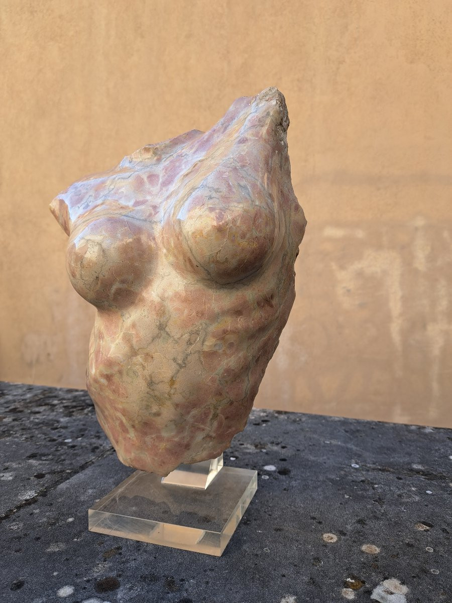 Jacques Le Bescond (1945), Buste De Femme En Marbre Dans Le Goût De l'Antique-photo-4