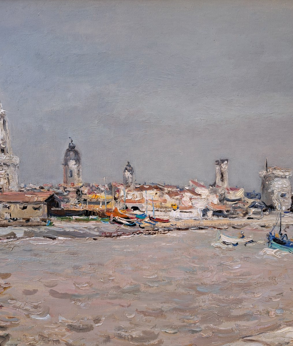 Jean Rigaud (1912-1999) - View Of The Port Of La Rochelle-photo-4