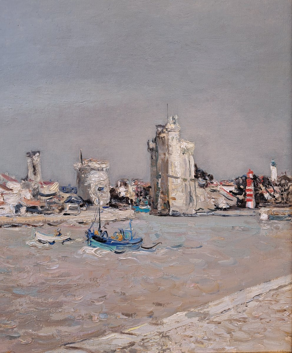 Jean Rigaud (1912-1999) - View Of The Port Of La Rochelle-photo-2