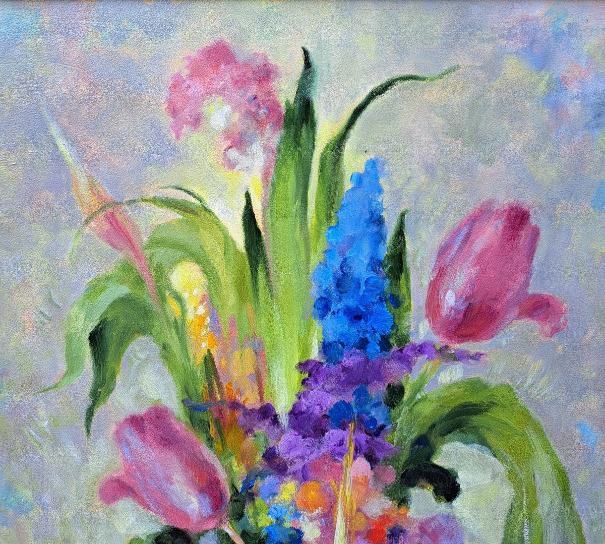 Jean Adrien Mercier (1899-1995), Bouquet de fleurs, Huile-photo-3