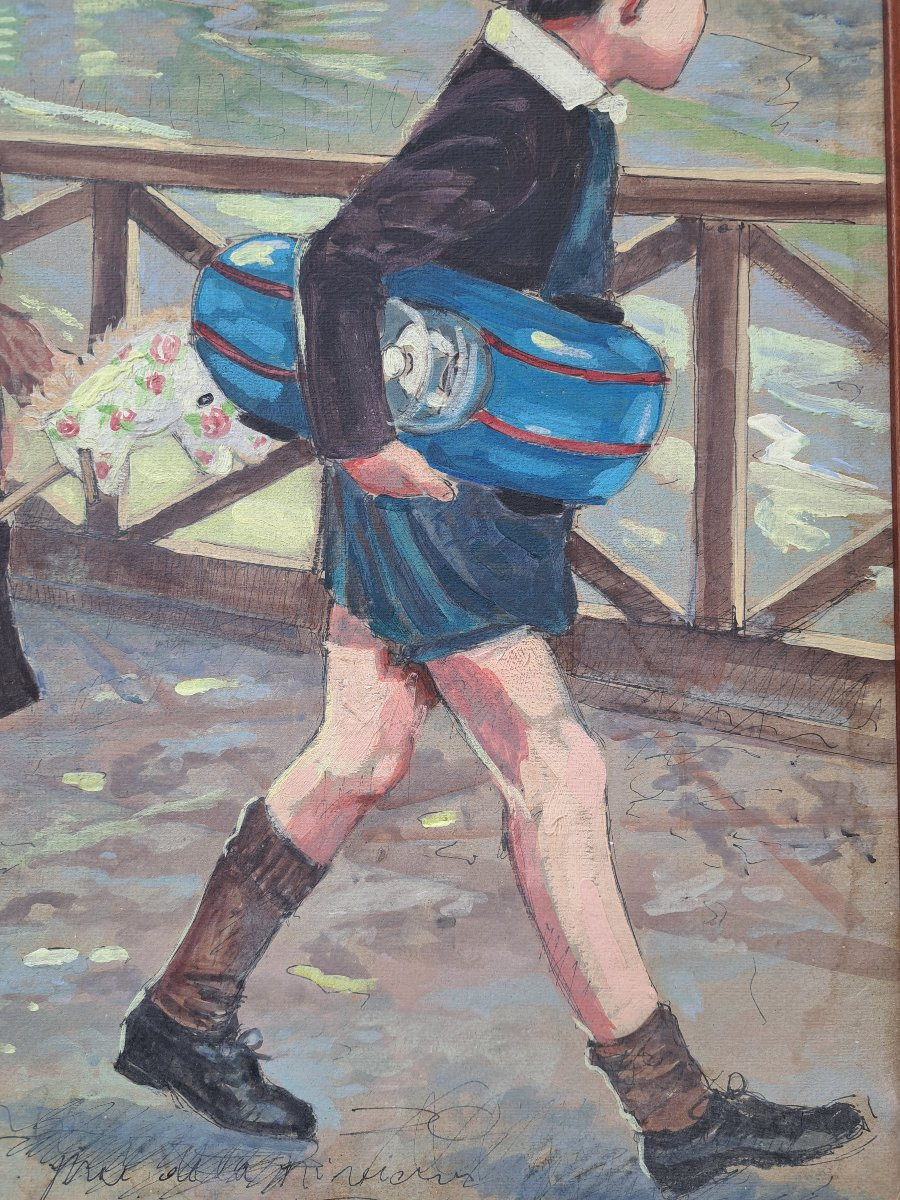Christiane Caillotin (xxème Siècle),  Les Enfants En Promenade-photo-4