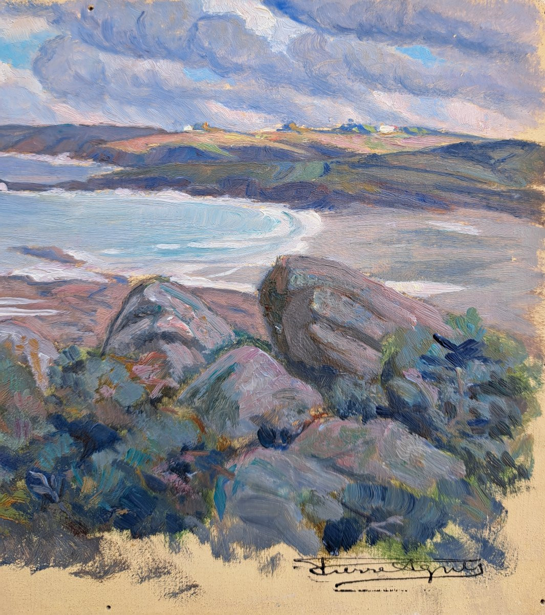 Pierre Agnès (1898-1964), Breton Landscape, Oil-photo-1