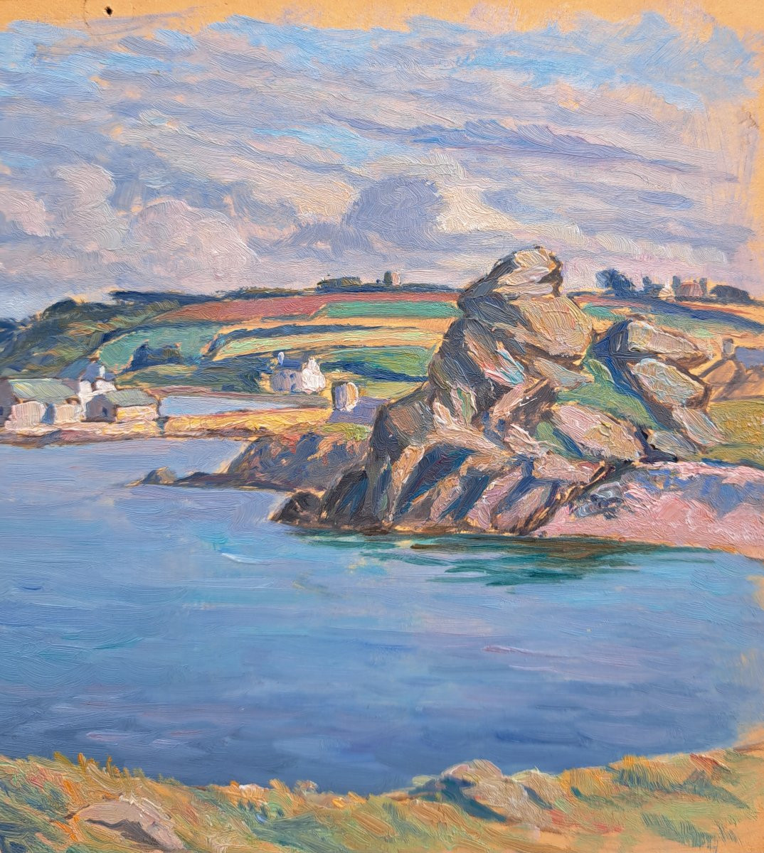 Pierre Agnès (1898-1964), Breton Port, Oil-photo-3
