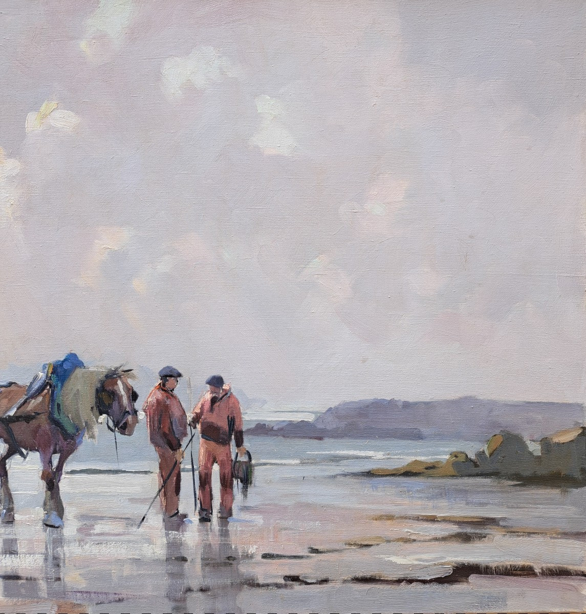 Jean Marec (1901-1972), La pêche à pieds, Huile-photo-1