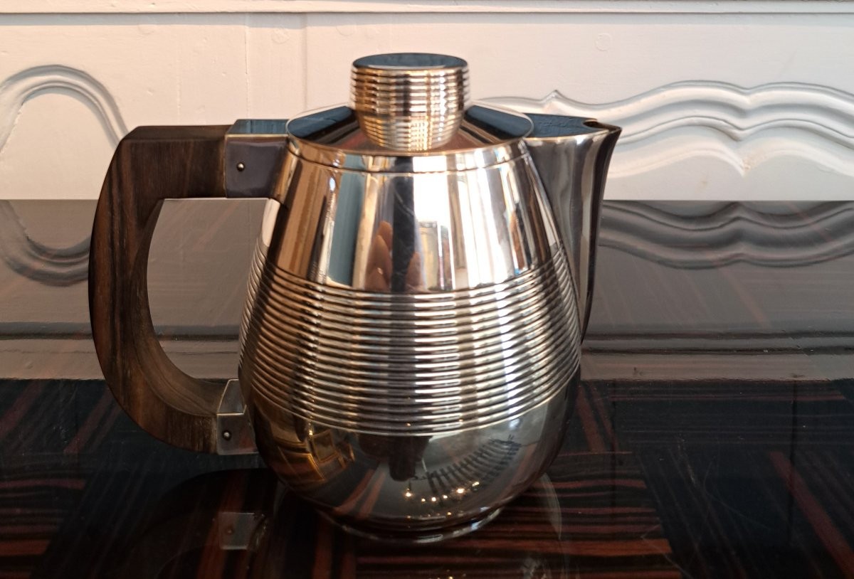 Art Deco Tea And Coffee Service, Circa 1930, Silver-plated Metal-photo-3