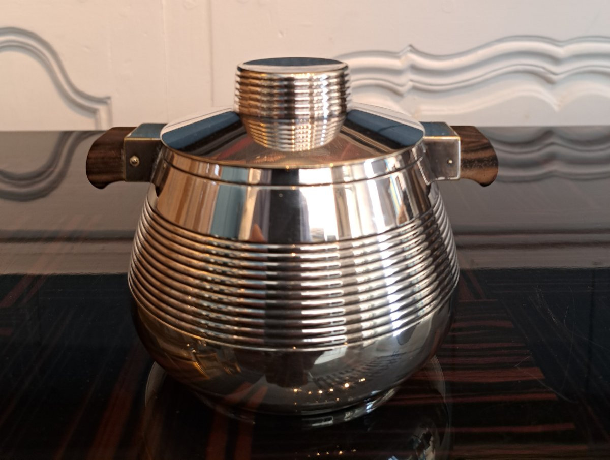 Art Deco Tea And Coffee Service, Circa 1930, Silver-plated Metal-photo-1