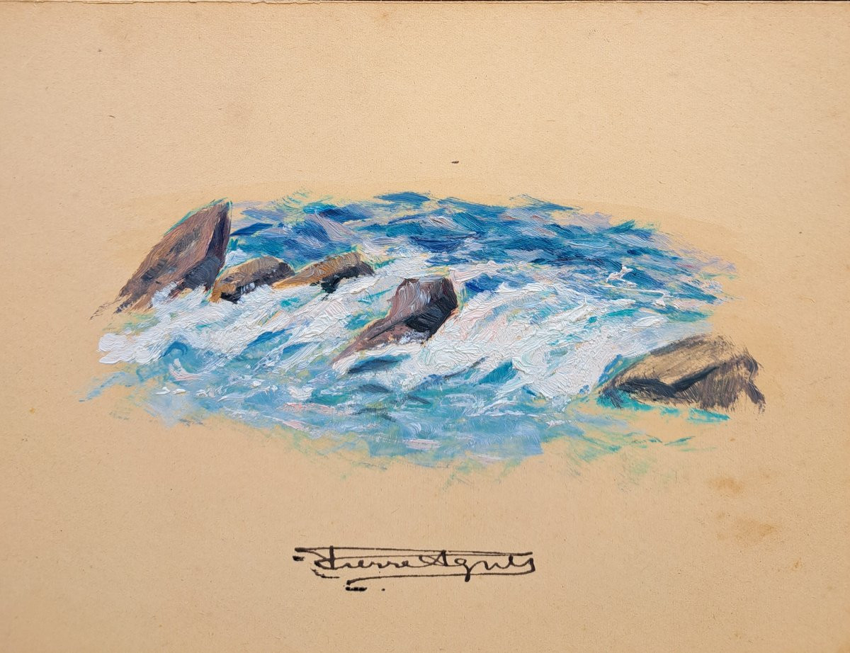 Pierre Agnès (1898-1964), Paysage breton, huile-photo-2