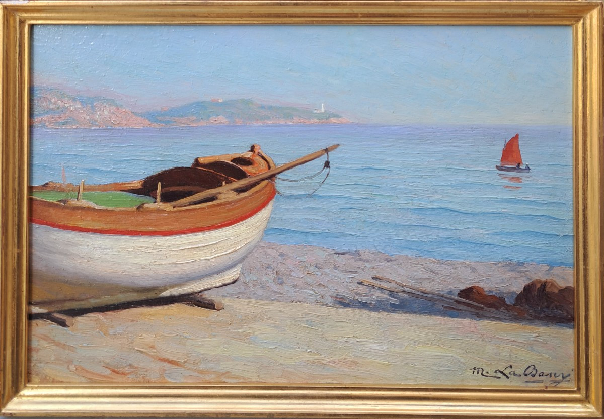 Maurice La Bany (1880-1960), Boat In Front Of Villefranche