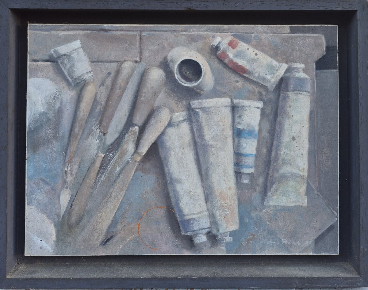 Olivier Raab (born In 1955), The Painter's Tools, Oil-photo-2