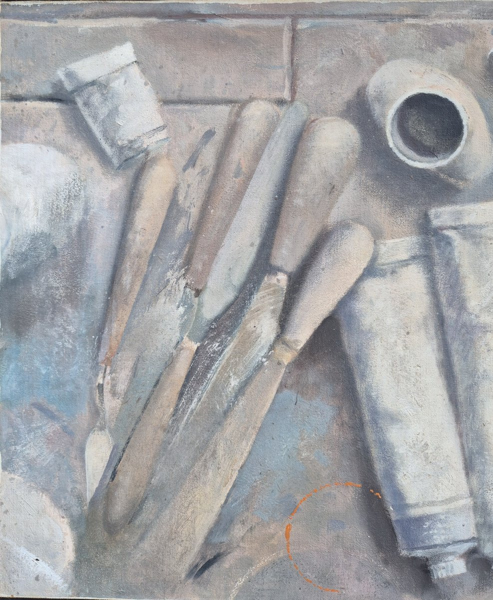Olivier Raab (born In 1955), The Painter's Tools, Oil-photo-3