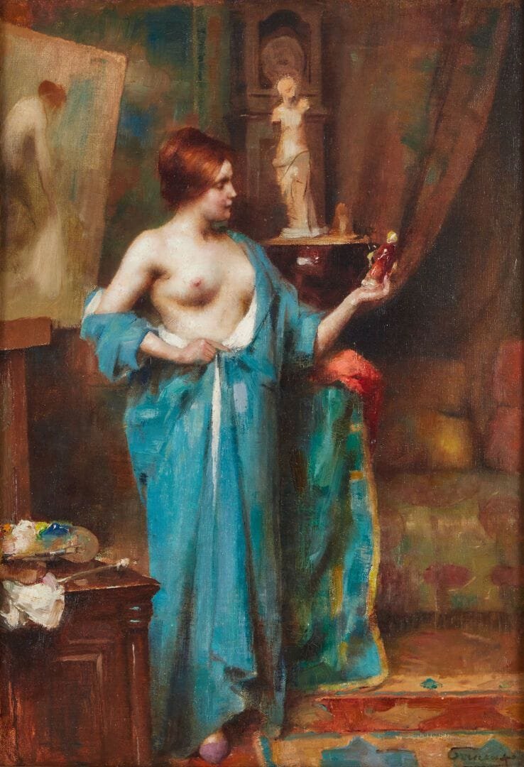 Adrien Henri TANOUX (1865-1923), le modèle dans l'atelier-photo-2